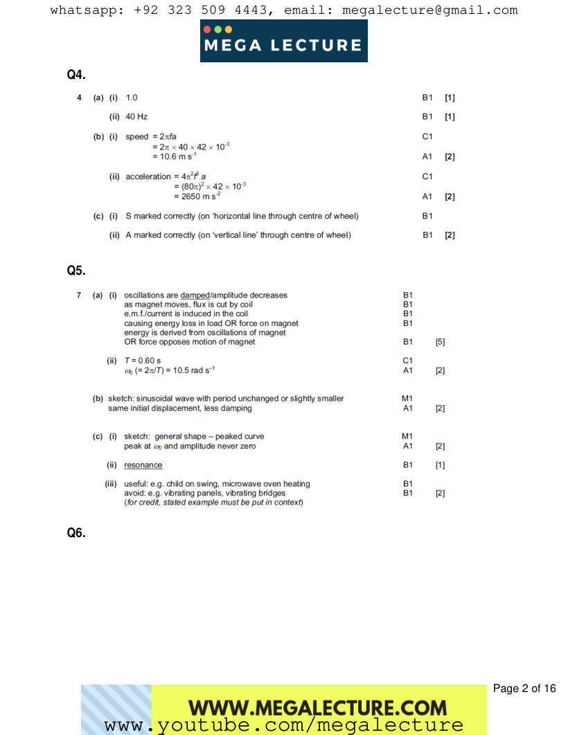 Page 2 of Marking scheme