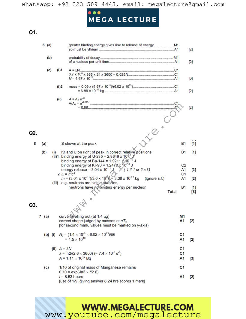 Page 1 of Marking scheme