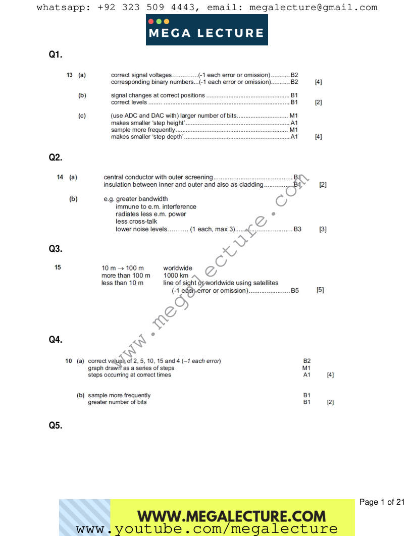 Page 1 of Marking scheme