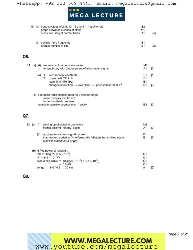 Page 2 of Marking scheme