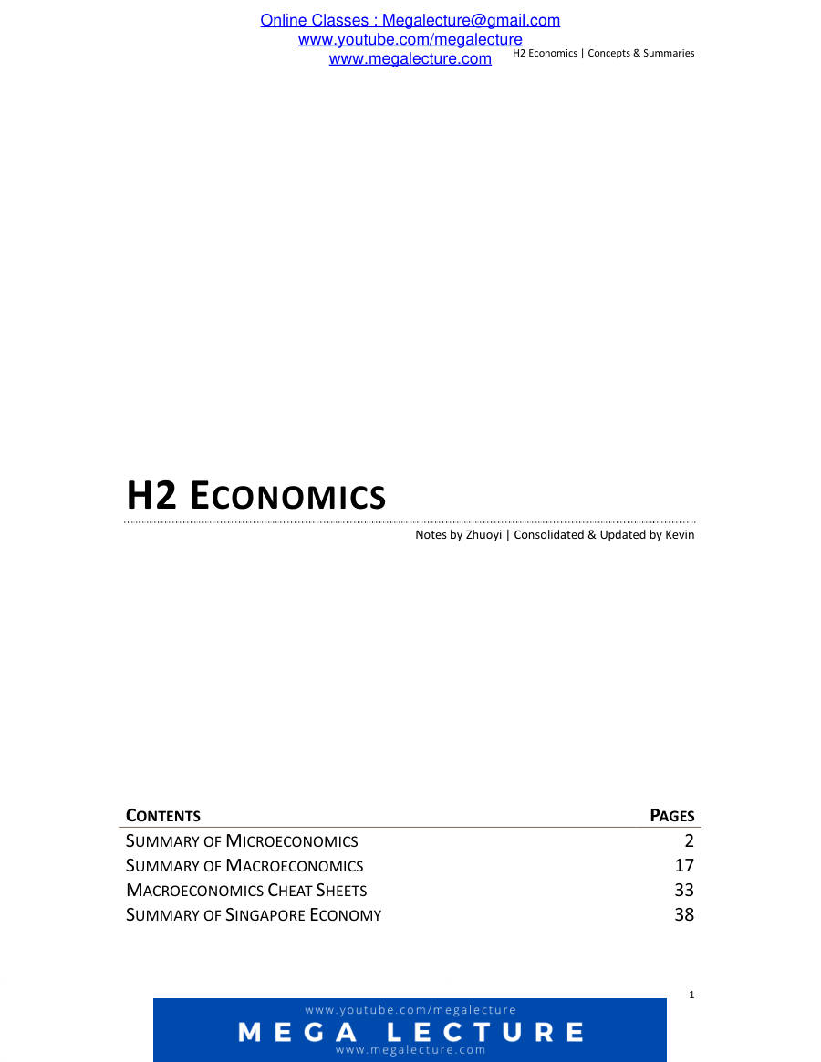 Page 1 of A Level Economics Notes (PDF)