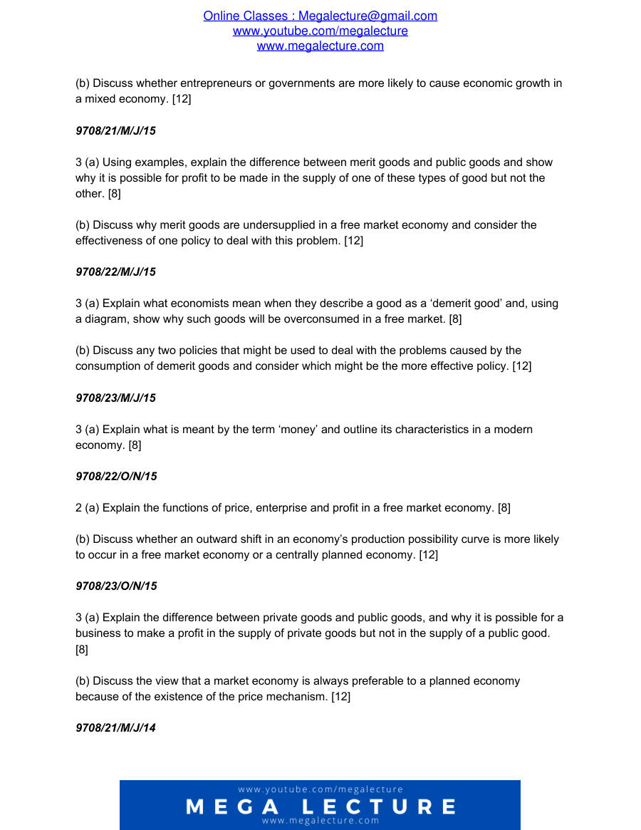 Page 2 of ASLevelEconomicsPP2 Arranged Questions (PDF)