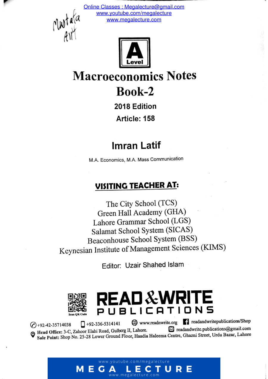 Page 2 of Macroeconomics AS notes (PDF)