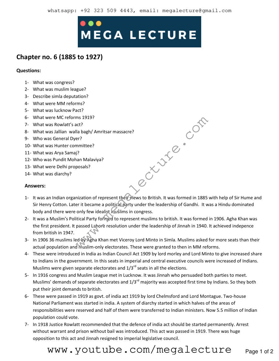 Page 1 of Additional Notes (6)