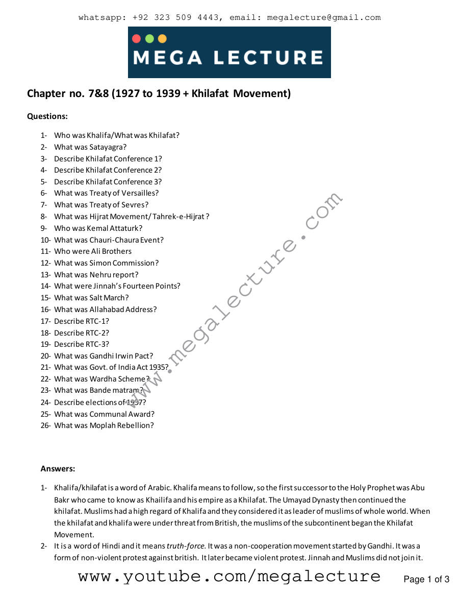 Page 1 of Additional Notes (78)