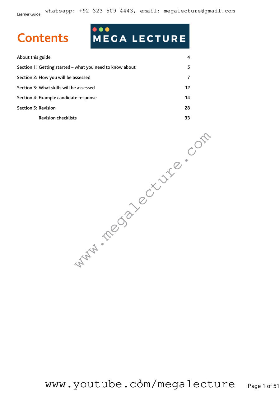Page 1 of Cambridge O Level Pakistan Studies — Learner Guide