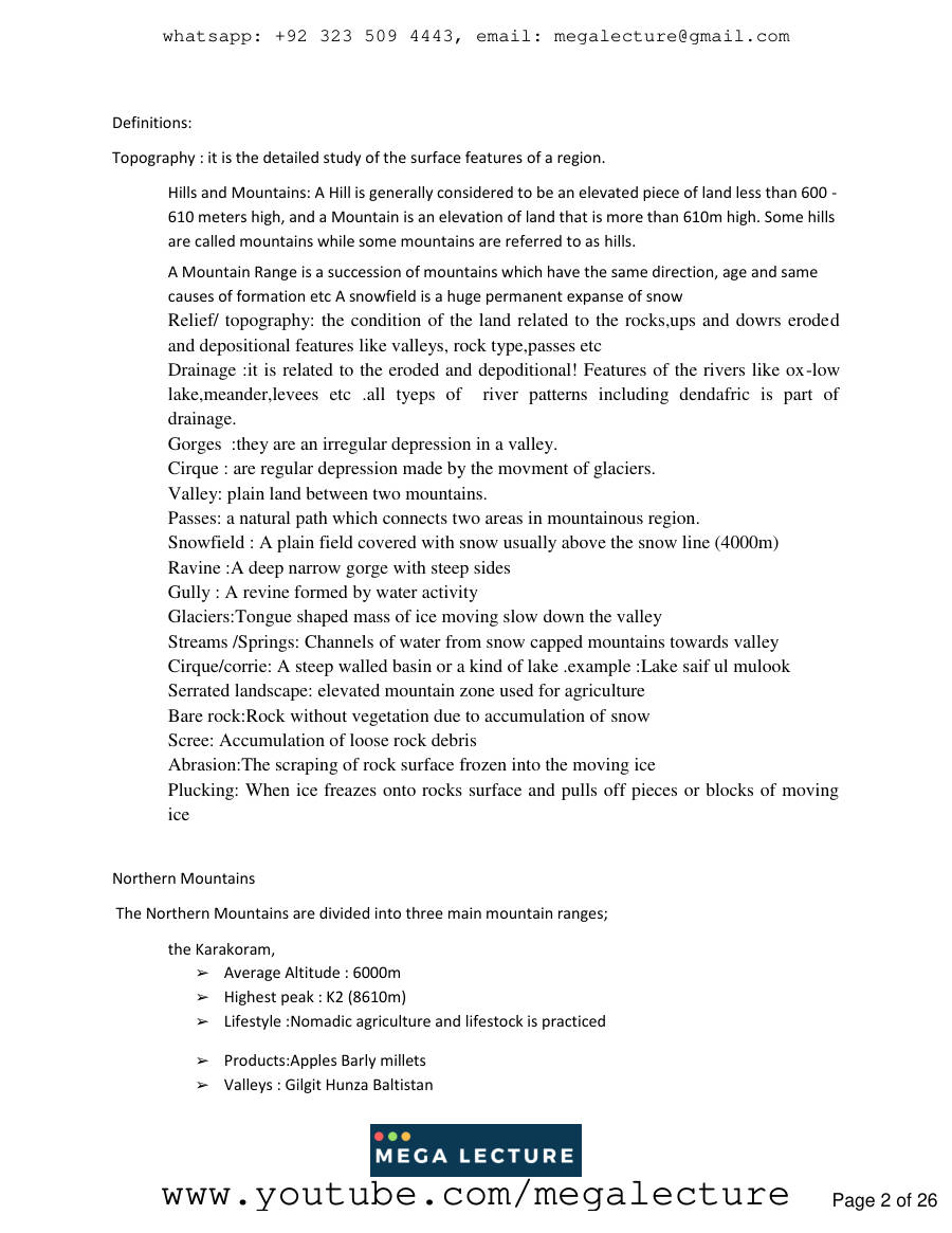 Page 2 of Chapter 1 Topography