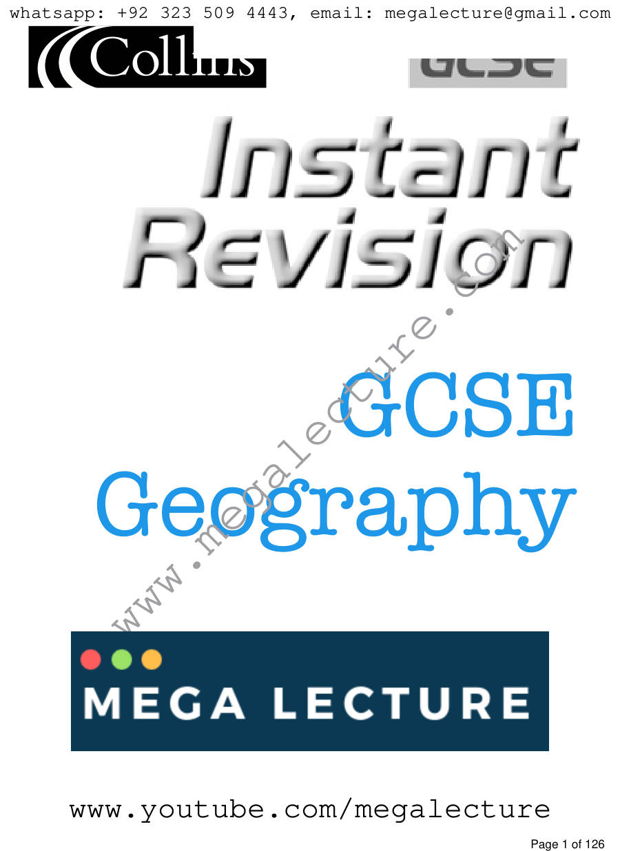 Page 1 of GCSE Geography Instant Revision