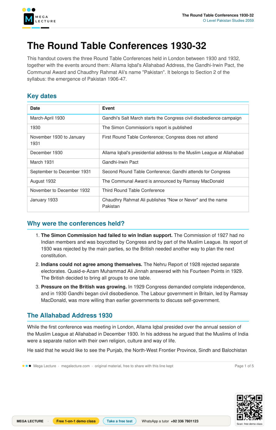 Page 1 of The Round Table Conferences 1930-32
