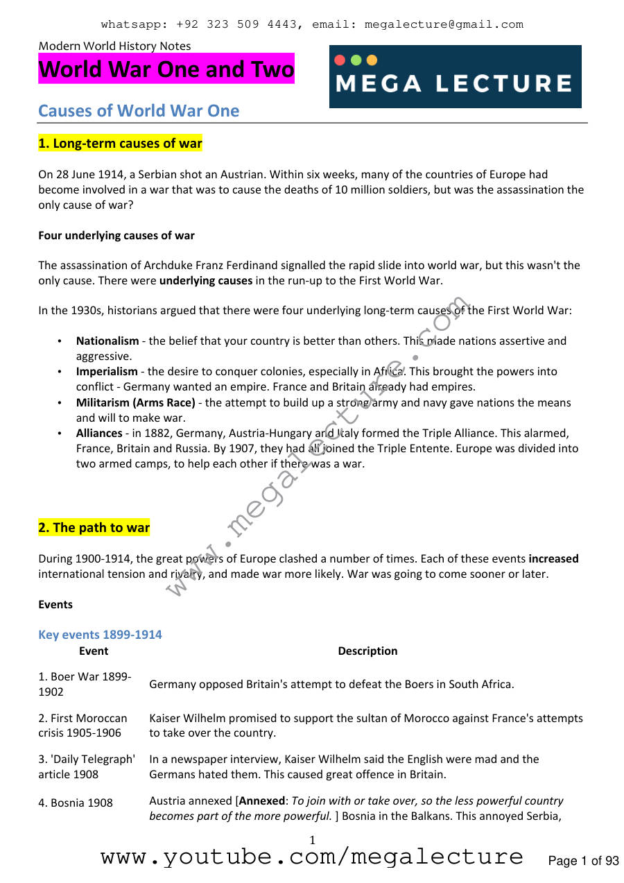 Page 1 of History Notes