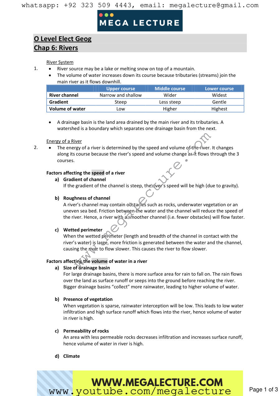 Page 1 of Geography Chapter 6