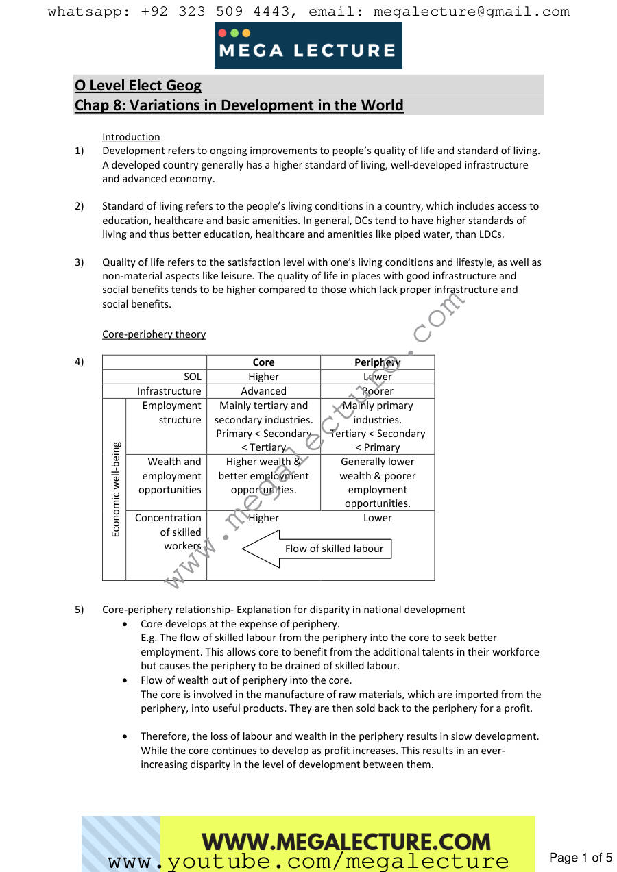 Page 1 of Geography Chapter 8