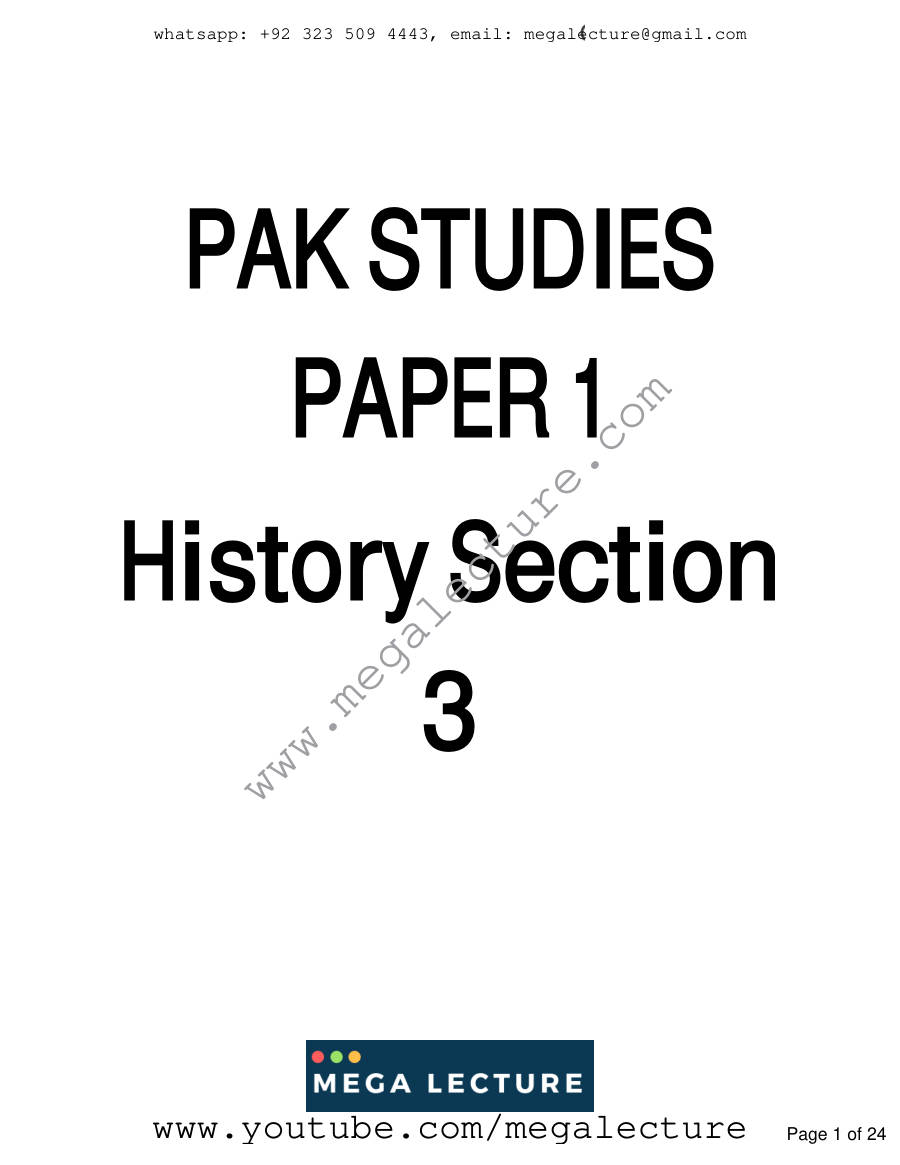 Page 1 of Section 3 Notes By Sir Fahad