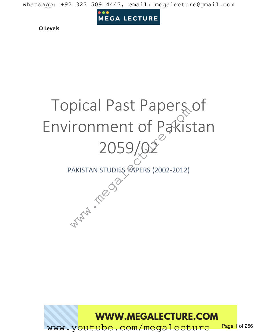 Page 1 of Topical Past Papers (revised)