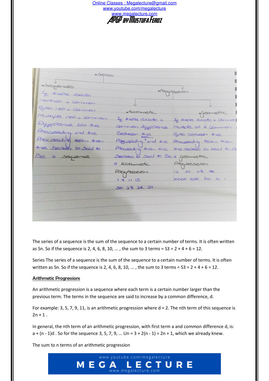 Page 2 of Arithmetic & Geometric Progressions Mustufa Feroz