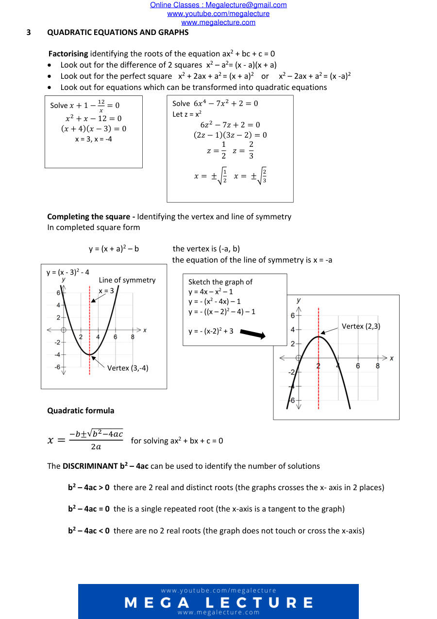 Page 2 of AS PURE MATHS REVISION NOTES