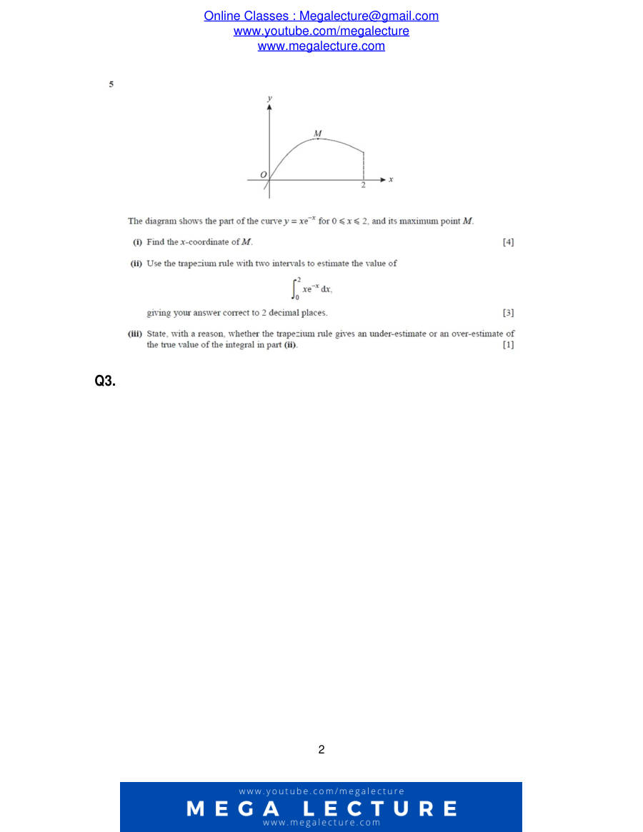 Page 2 of Differentiation And Integration — Questions