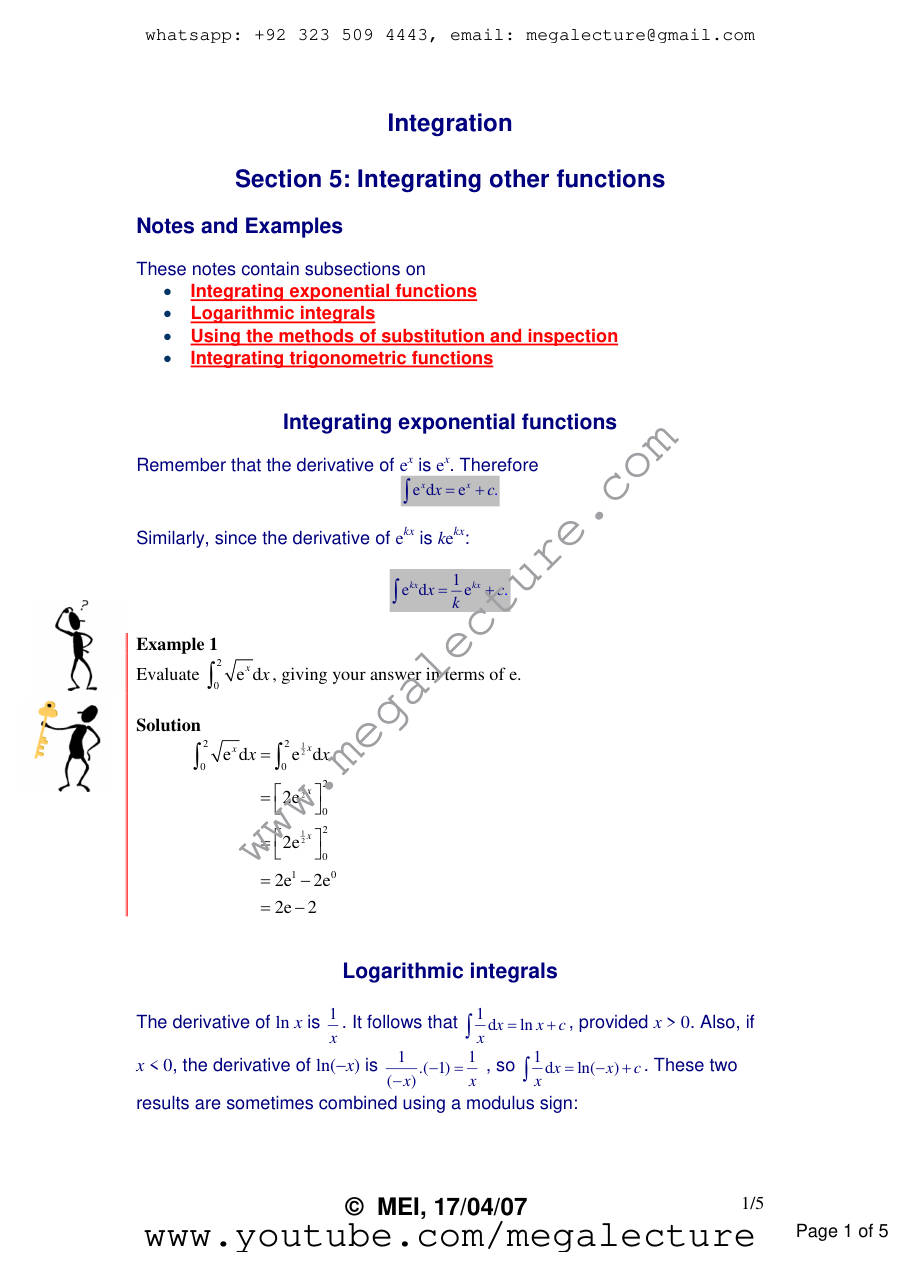 Page 1 of Integrating Functions