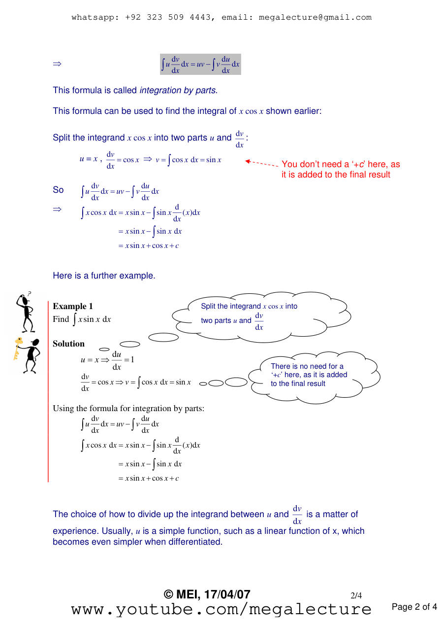 Page 2 of Integration By Parts