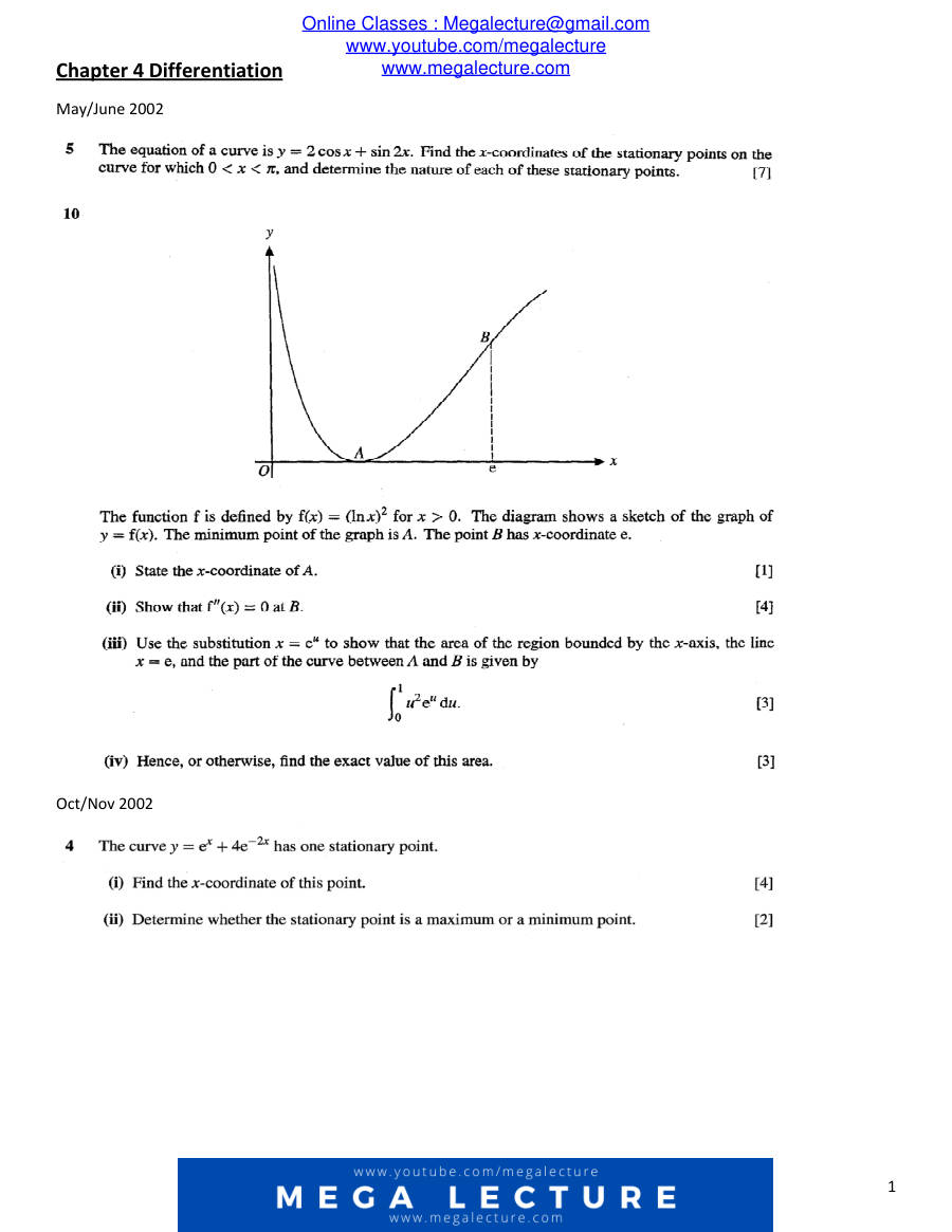 Page 1 of Chapter 4: Differentiation