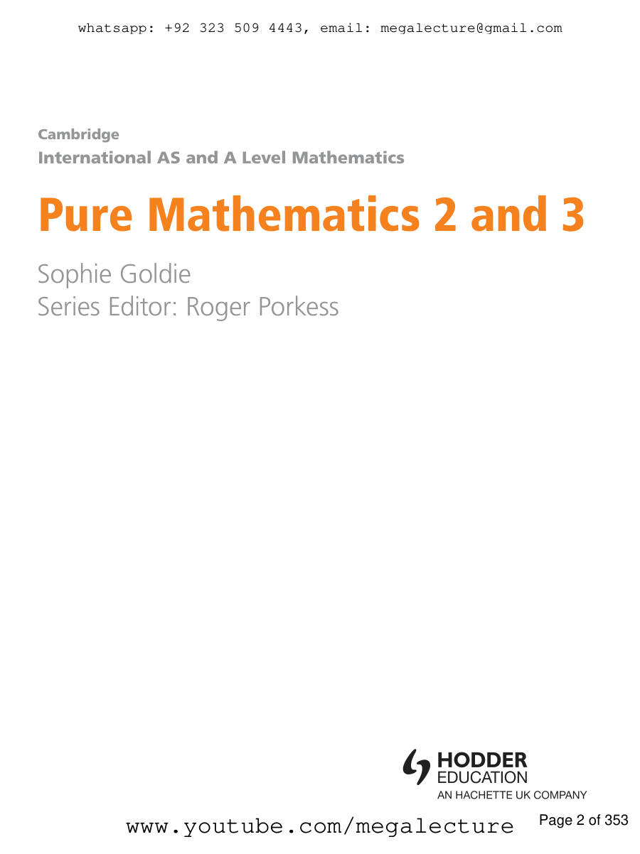 Page 2 of Pure Mathematics 2
