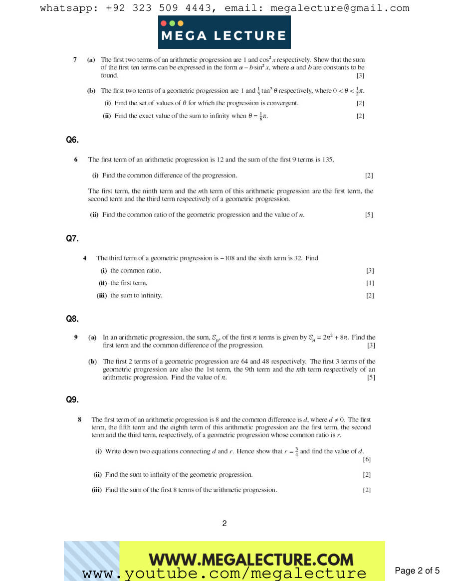 Page 2 of Series — Questions
