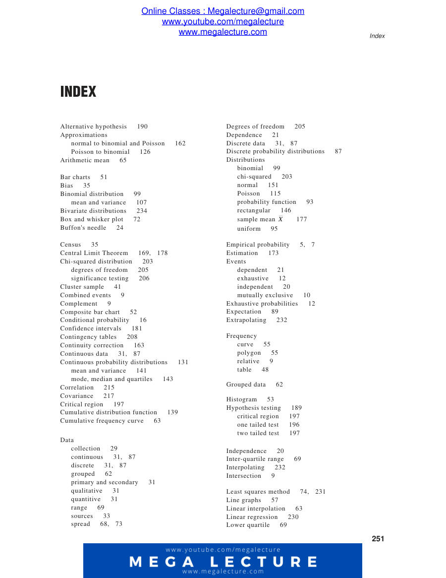 Page 1 of Stats Index