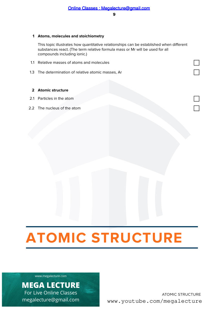 Page 1 of Atomic Structure Notes 1
