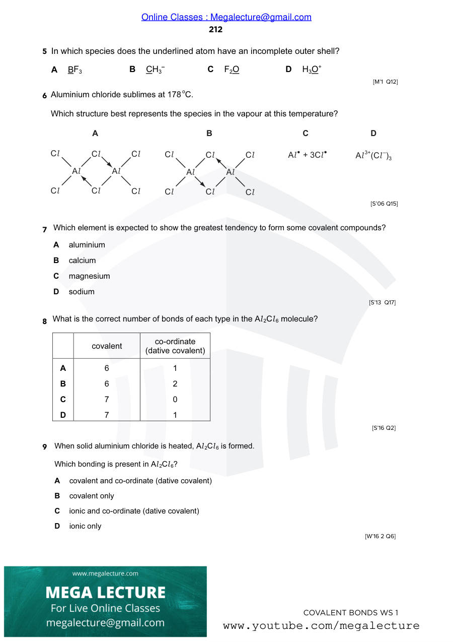 Page 2 of Covalent Bonds — Worksheet