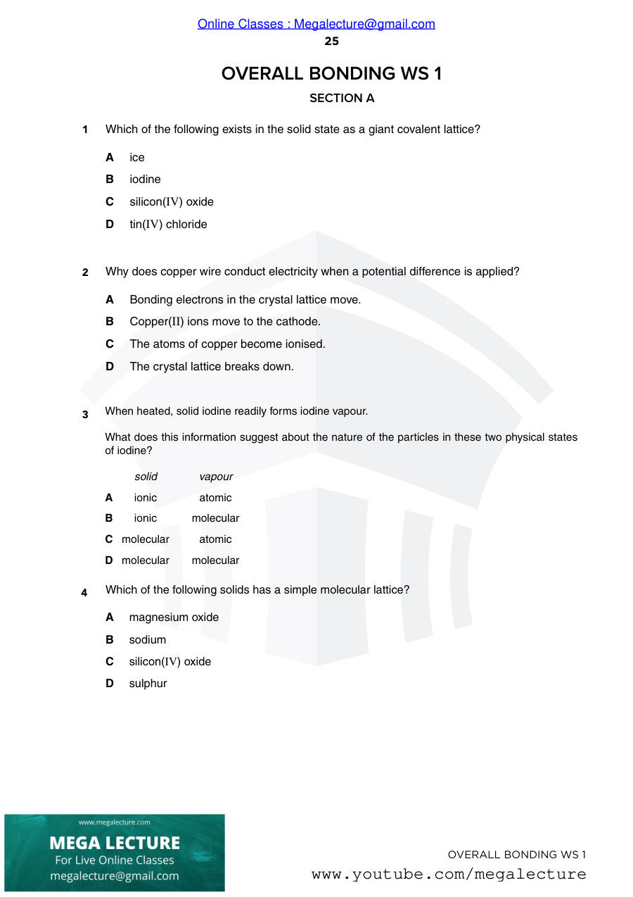 Page 1 of Bonding — Worksheet