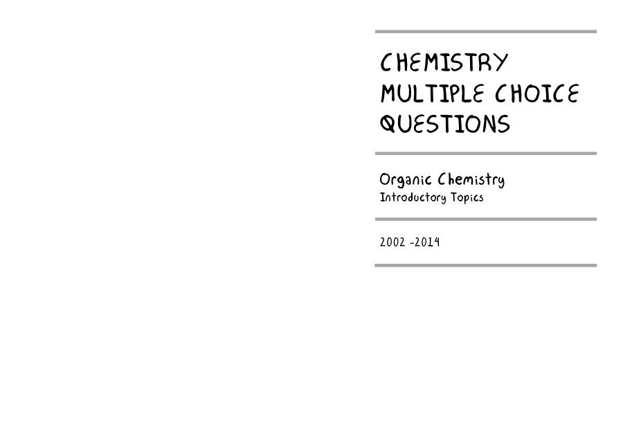 Page 1 of Organic Chemistry Intro