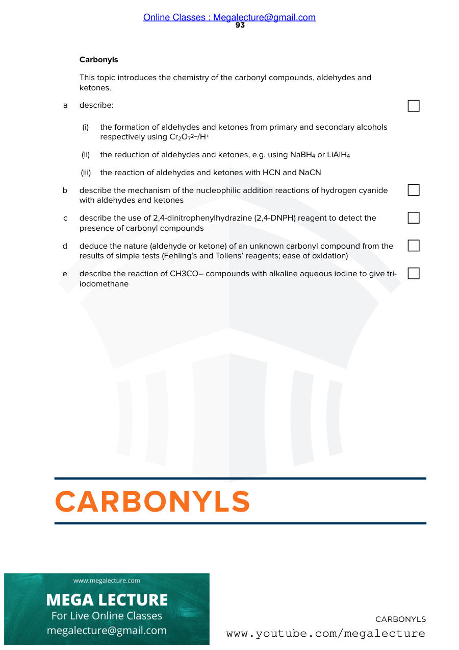 Page 1 of Carbonyls Notes1