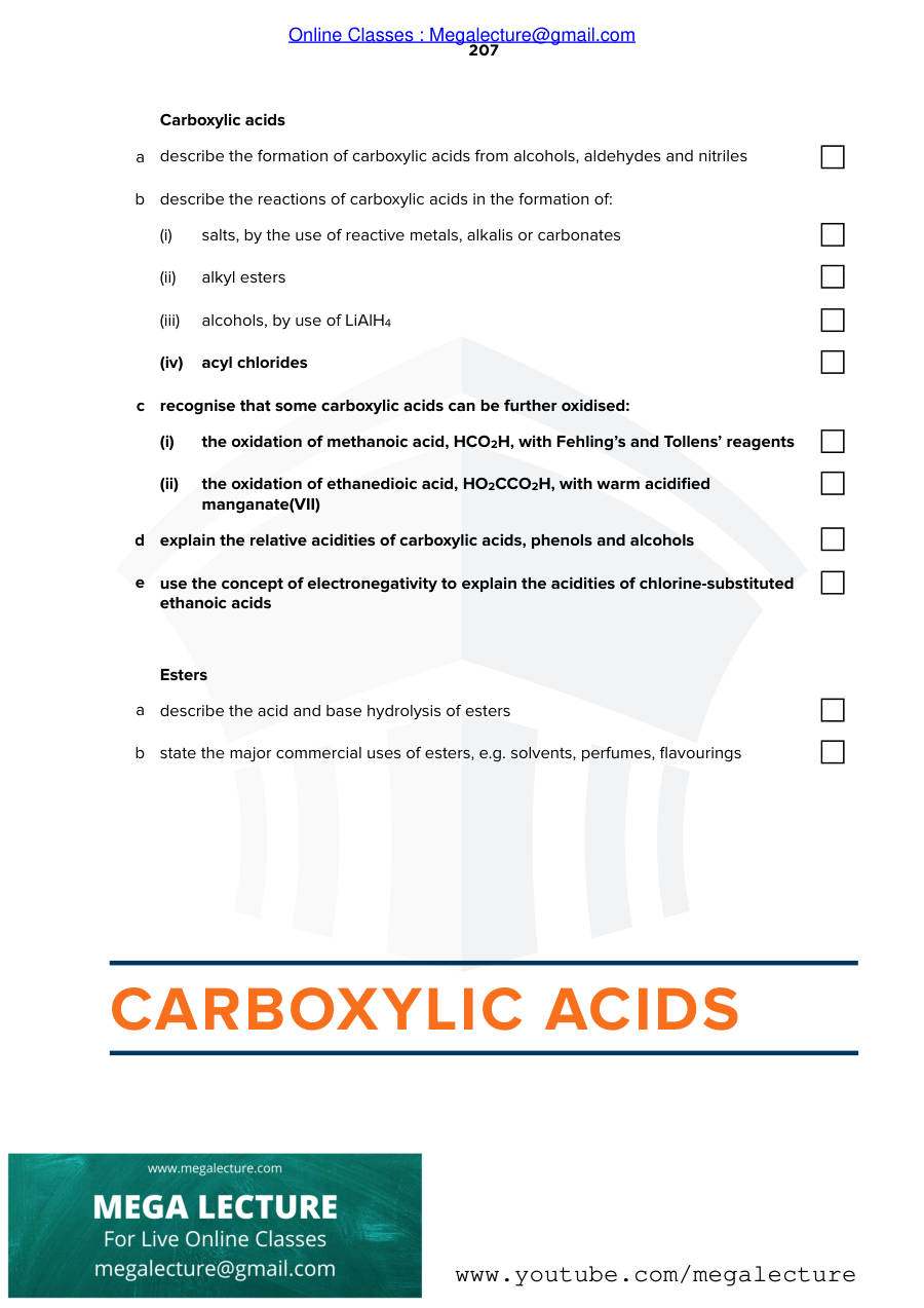 Page 1 of Acids And Esters Notes