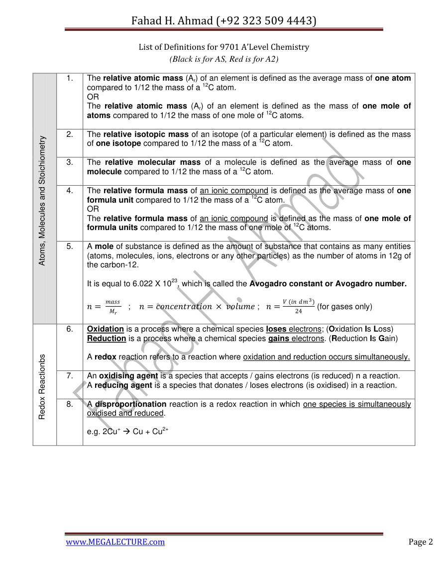Page 2 of List Definition Chemistry