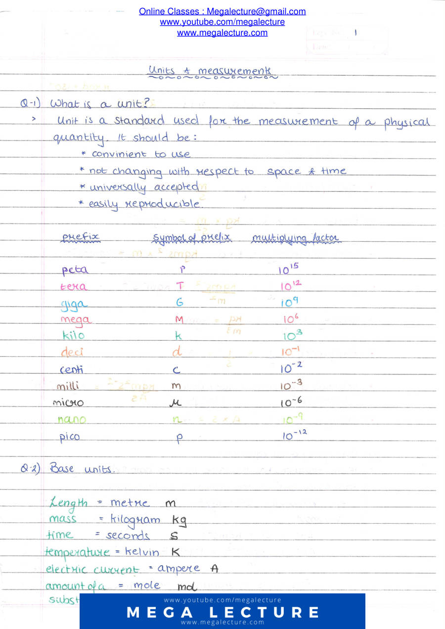 Page 1 of Units And Measurements