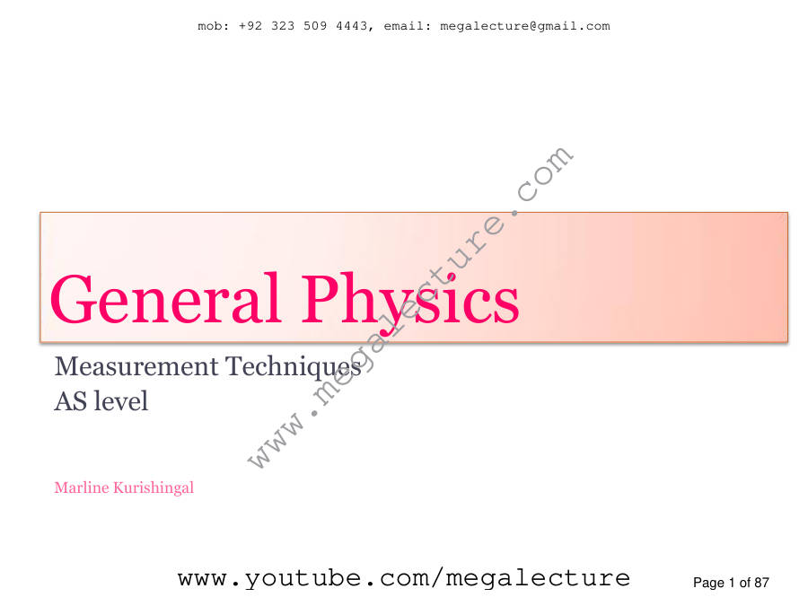 Page 1 of Measurement Techniques