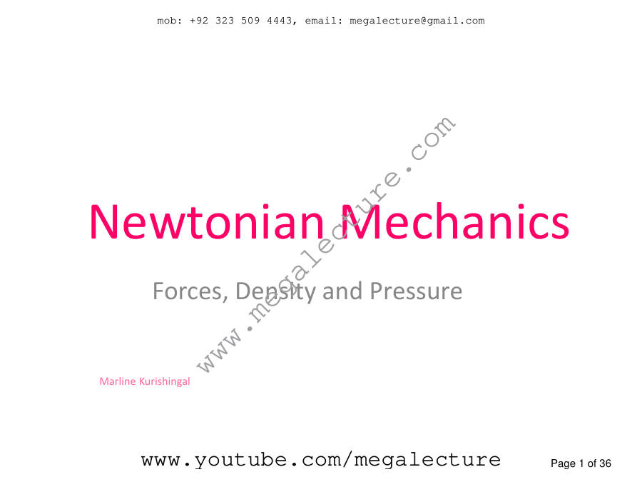 Page 1 of Forces Density And Pressure