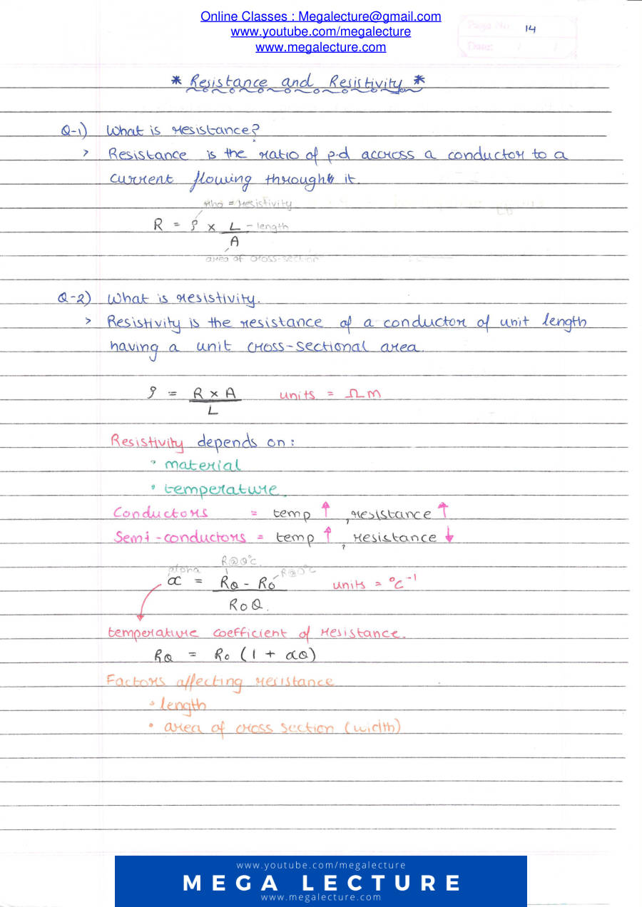Page 1 of Resistance And Resistivity