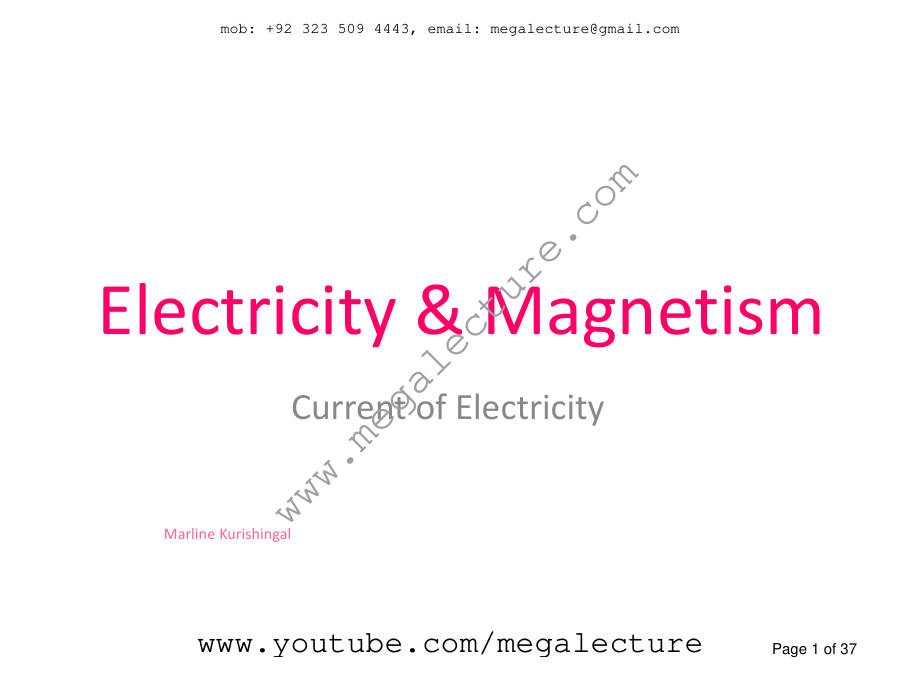 Page 1 of Current Of Electricity