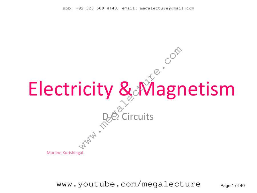 Page 1 of D.C. Circuits