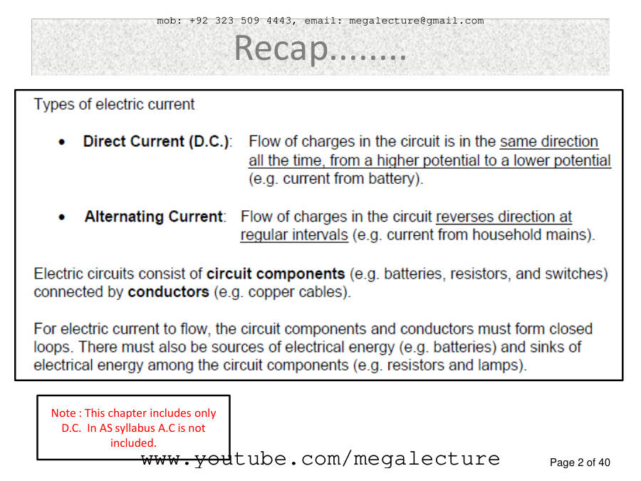 Page 2 of D.C. Circuits