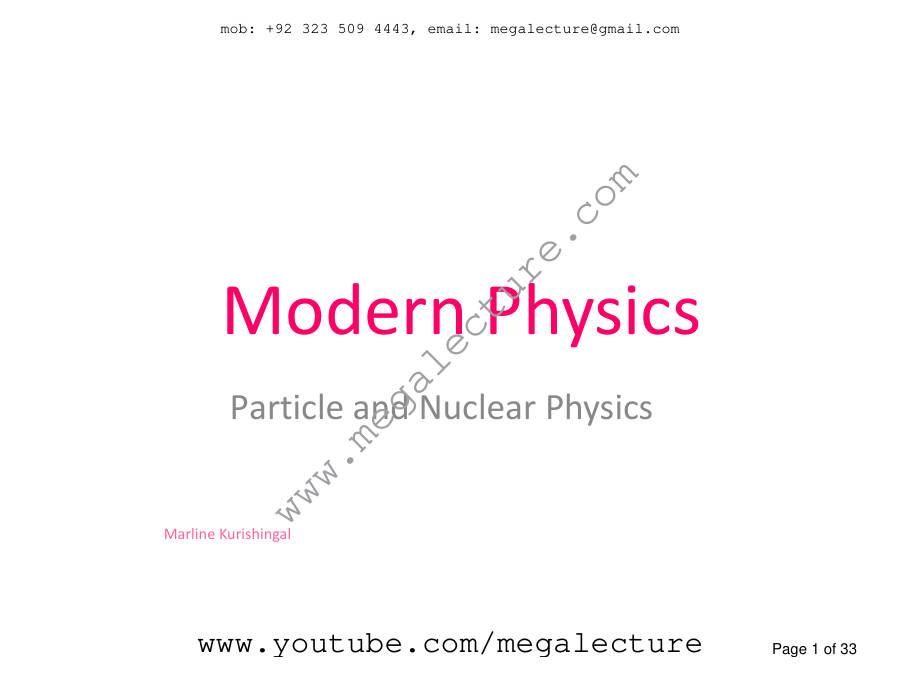 Page 1 of Particle And Nuclear Physics
