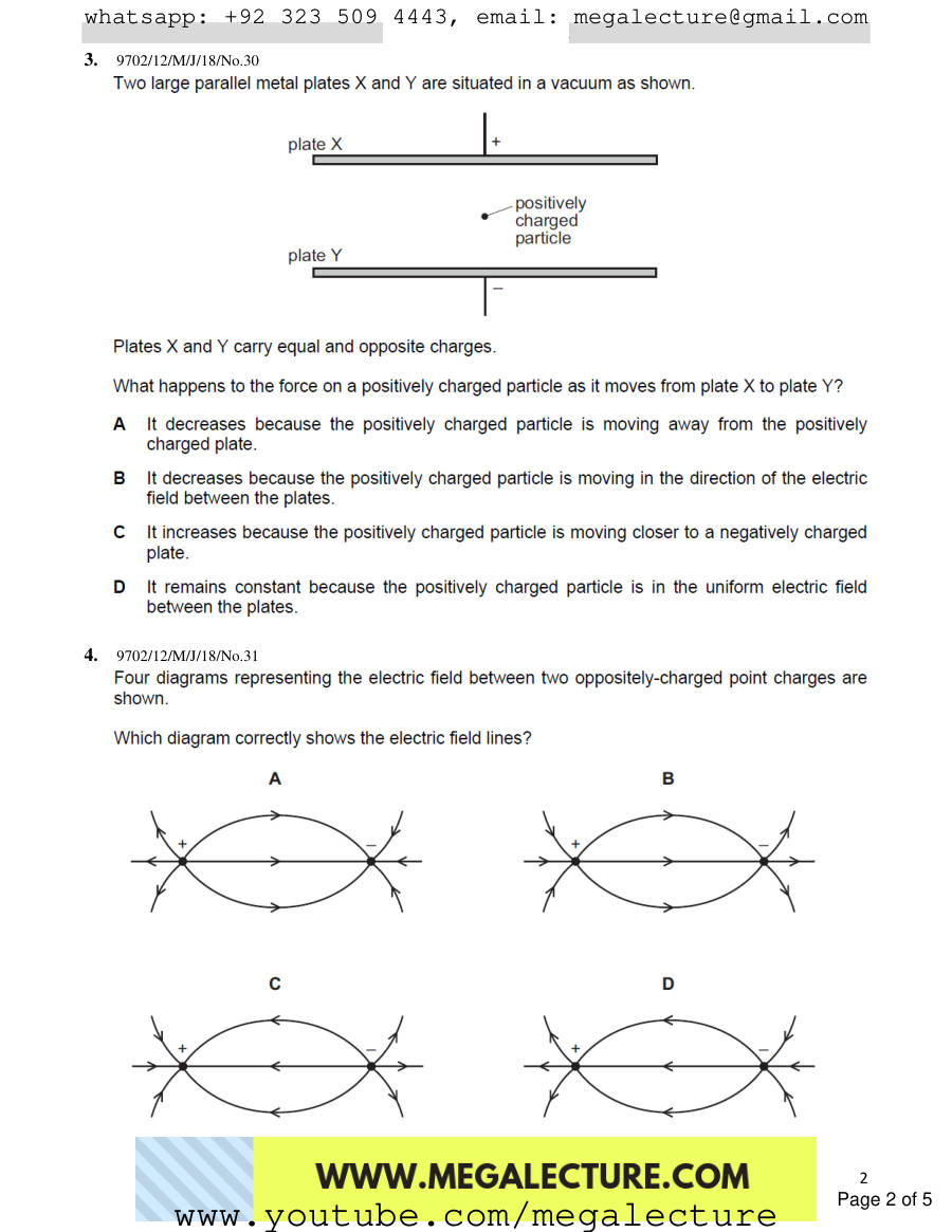 Page 2 of Electric Field — MCQs