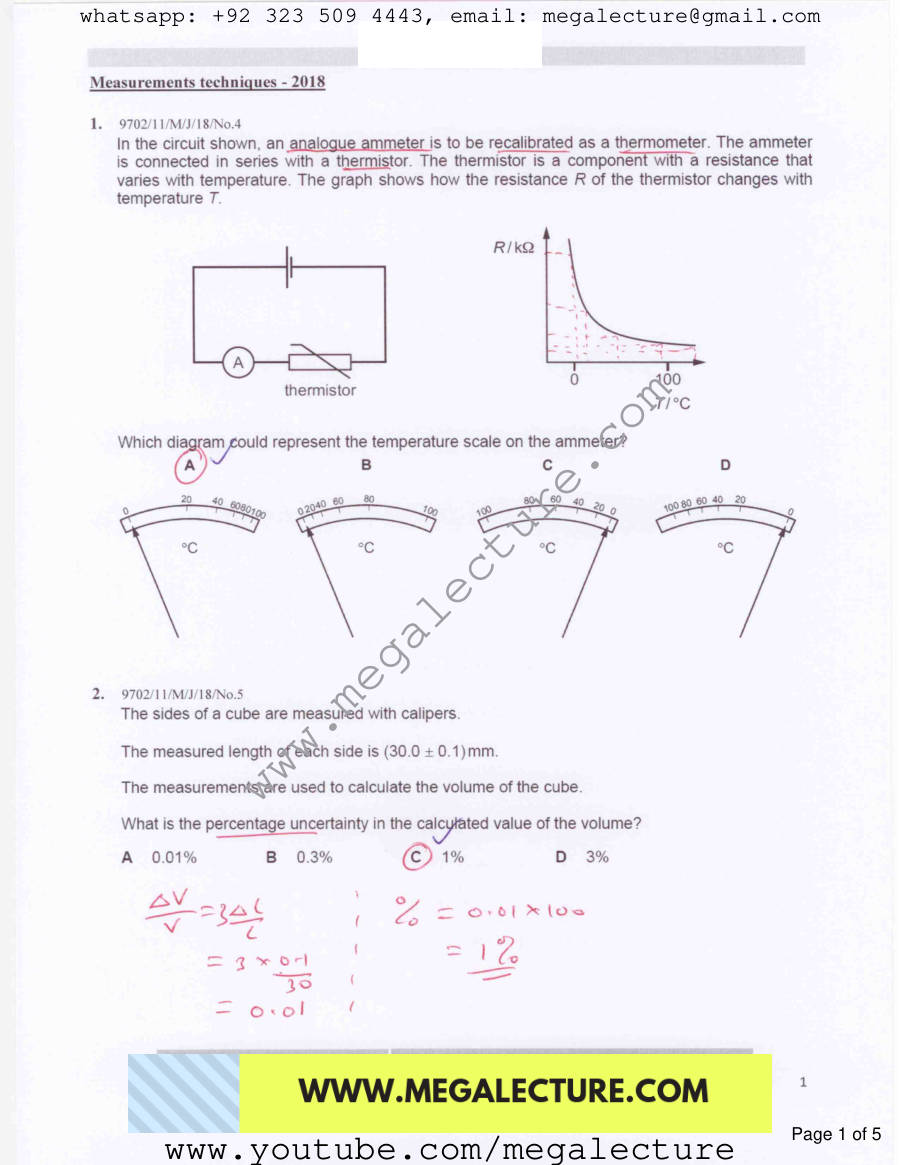 Page 1 of Measurements Techniques — MCQs