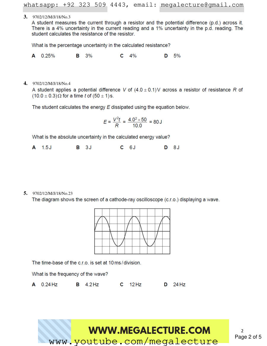 Page 2 of Measurement Techniques — MCQs