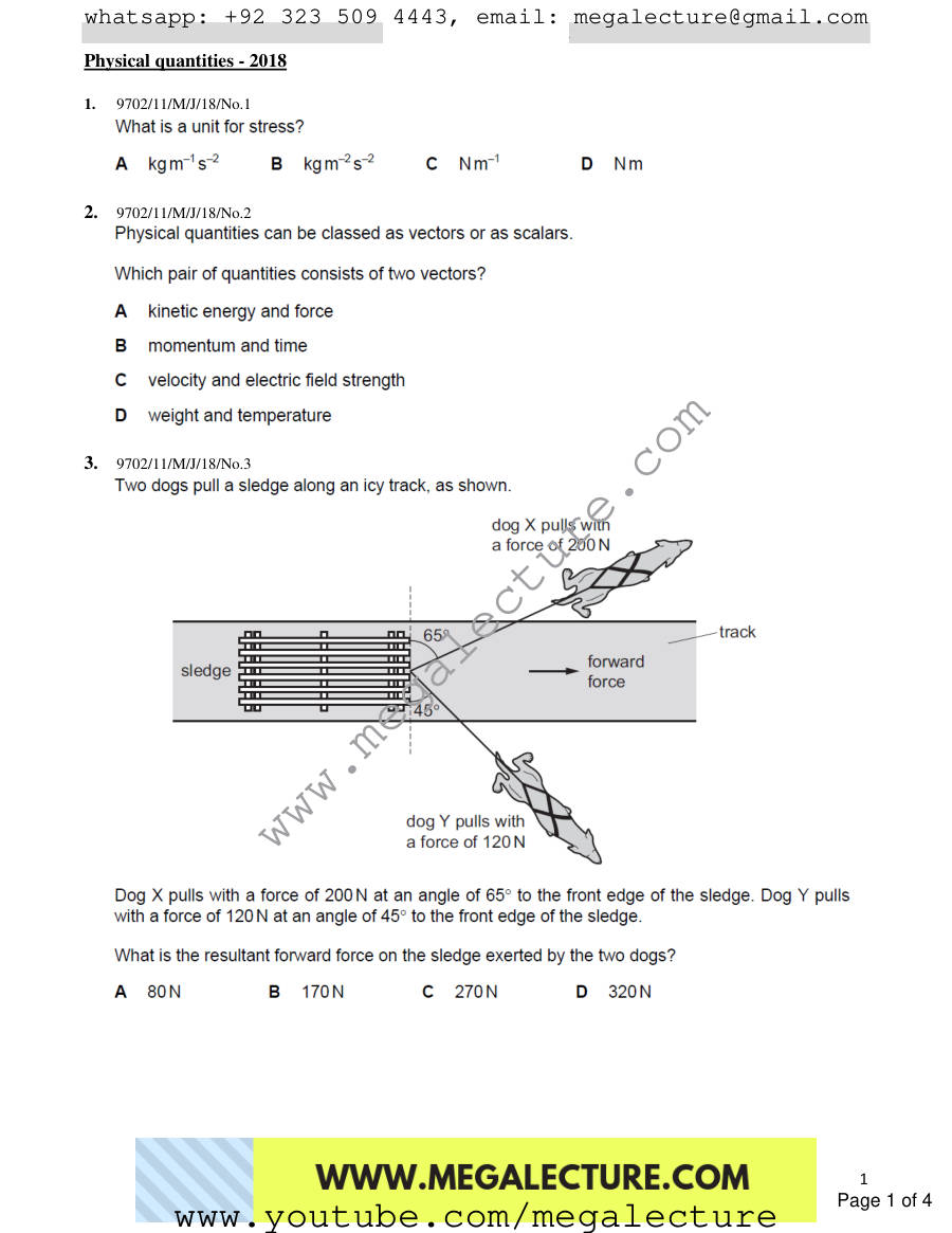 Page 1 of Physical Quantities And Units — MCQs