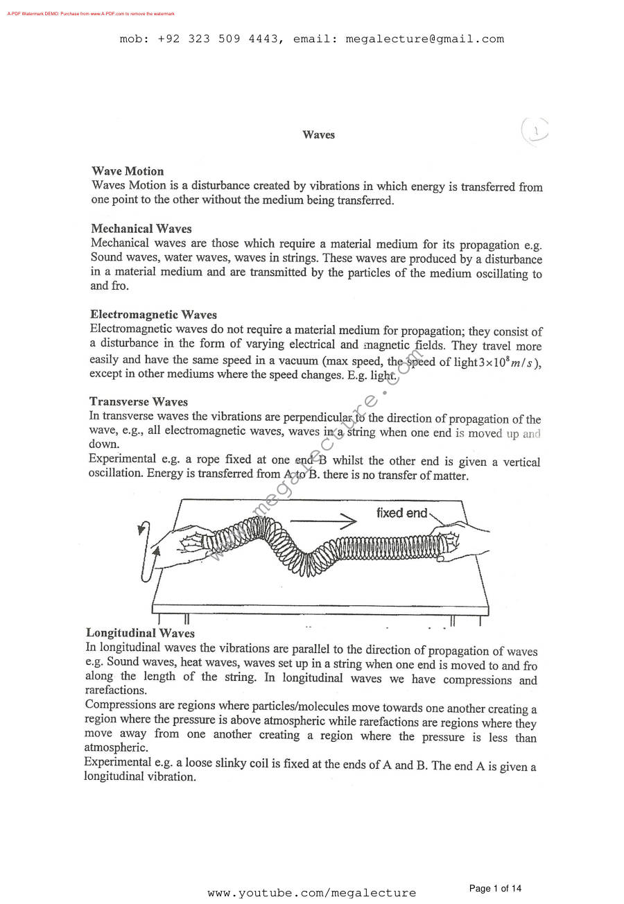 Page 1 of AS Level Waves