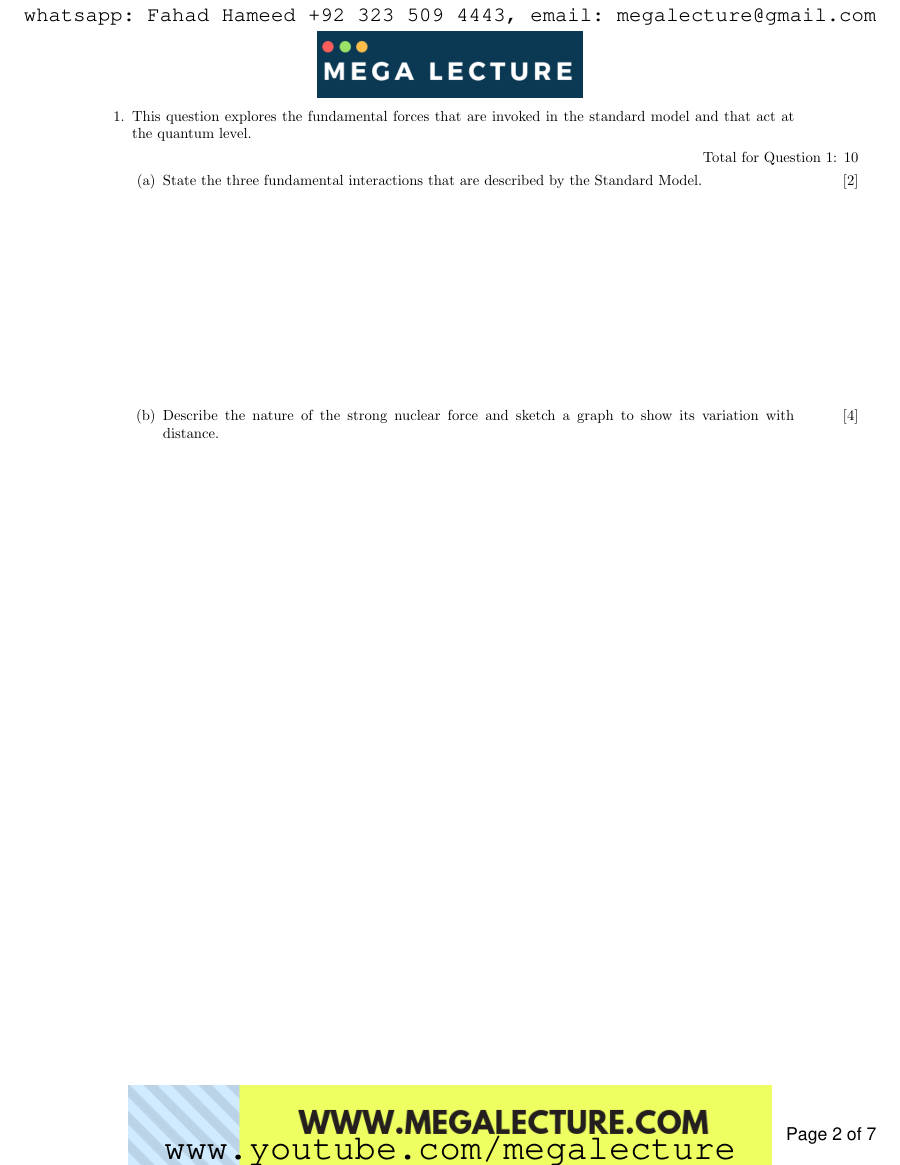Page 2 of AS Physics Particles Questions — Questions
