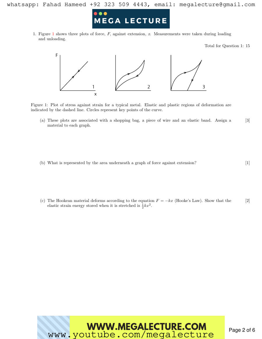 Page 2 of AS Physics Solid Mechanics Questions — Questions
