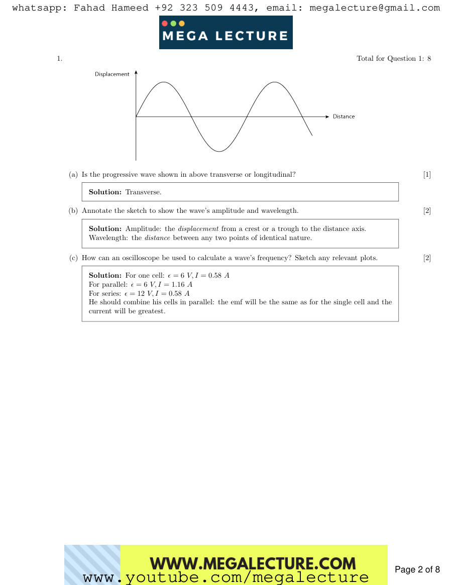 Page 2 of AS Physics Wave Properties Answers — Answers